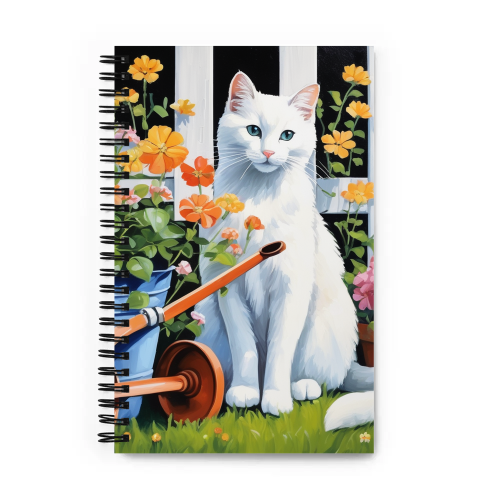 PugMug Custom White Companion Cat Spiral Notebook