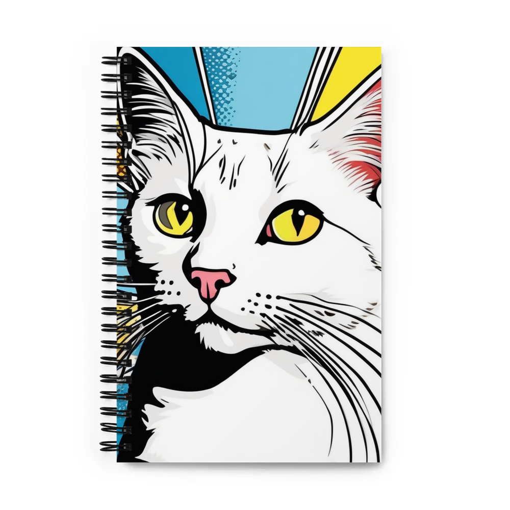 PugMug Custom White Companion Cat Spiral Notebook