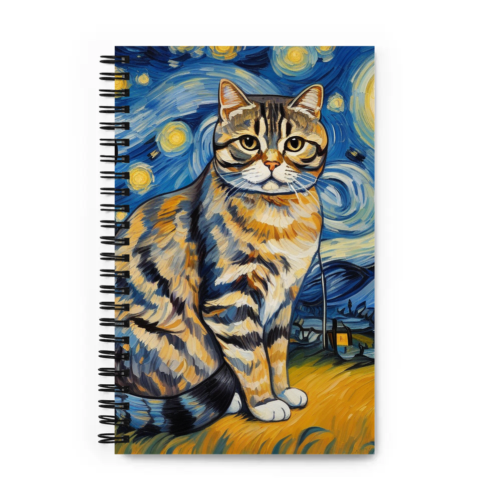 PugMug Custom Tabby Scottish Fold Cat Spiral Notebook