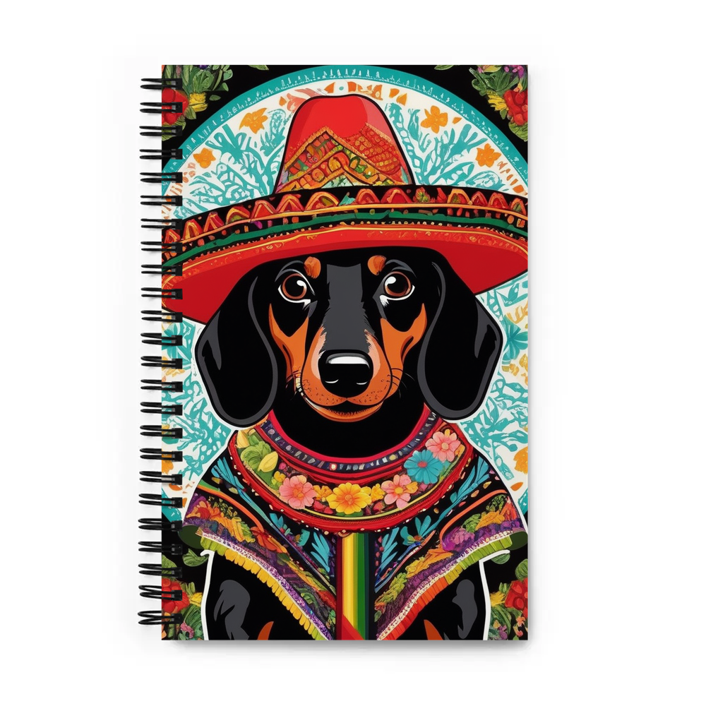 PugMug Custom Black Dachshund Spiral Notebook