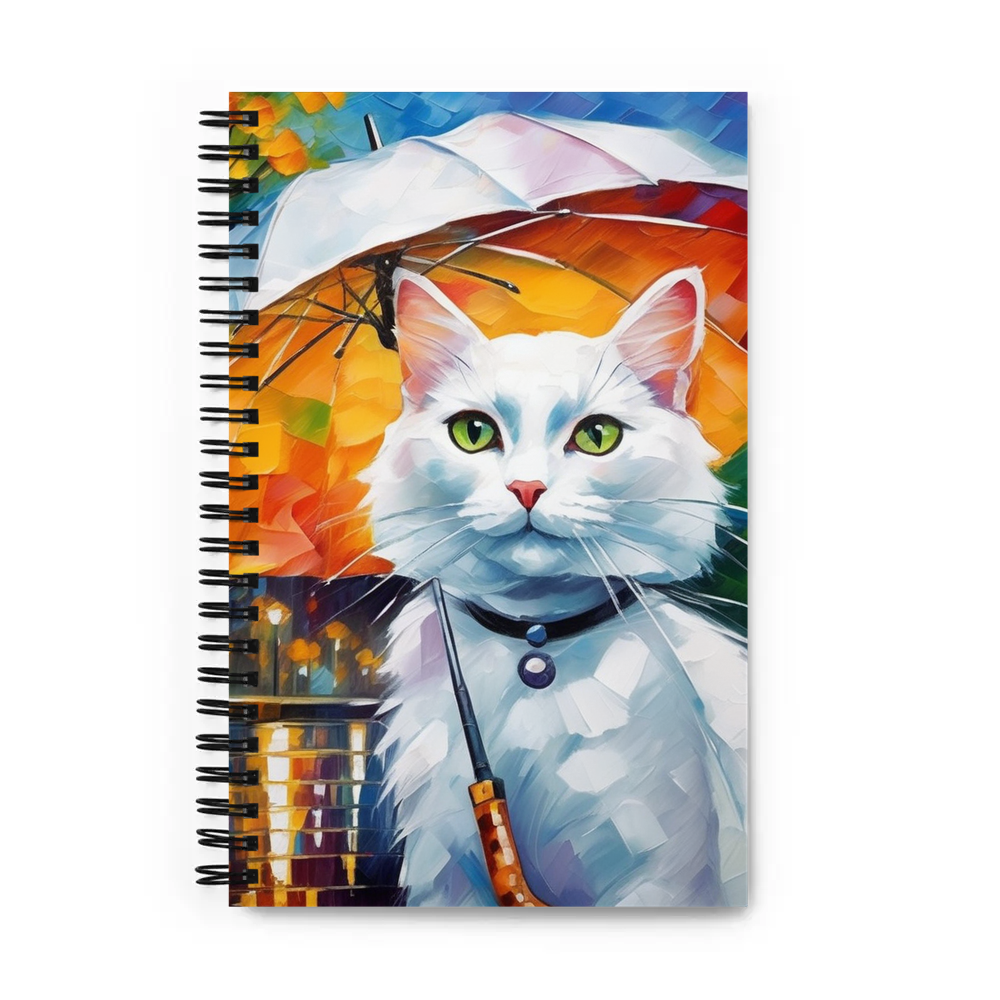 PugMug Custom White Companion Cat Spiral Notebook