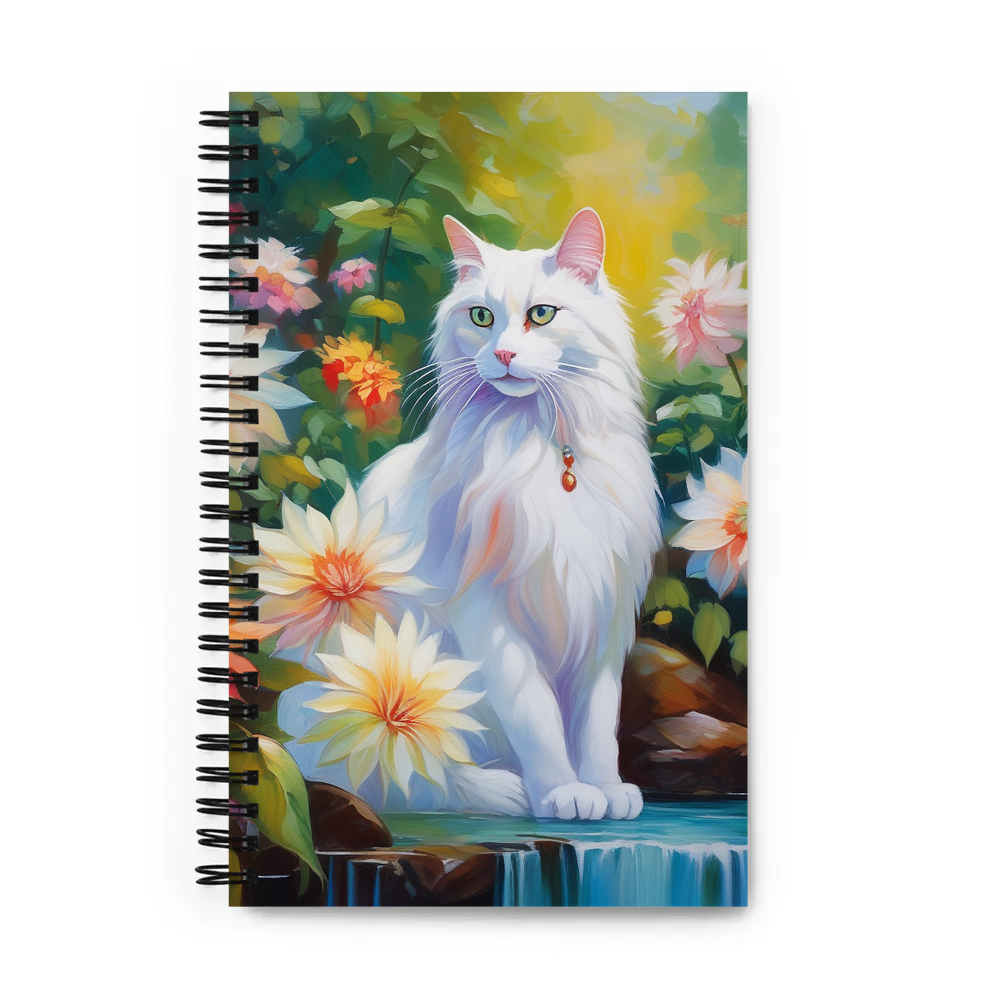 PugMug Custom White Companion Cat Spiral Notebook