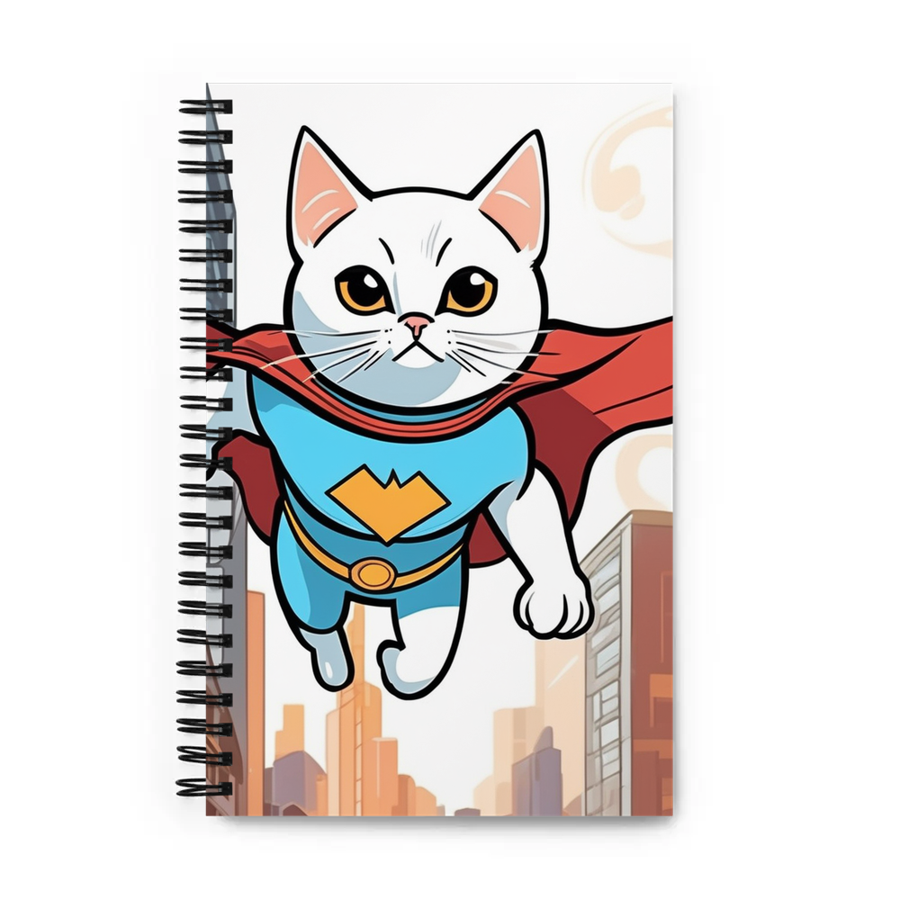 PugMug Custom White Companion Cat Spiral Notebook