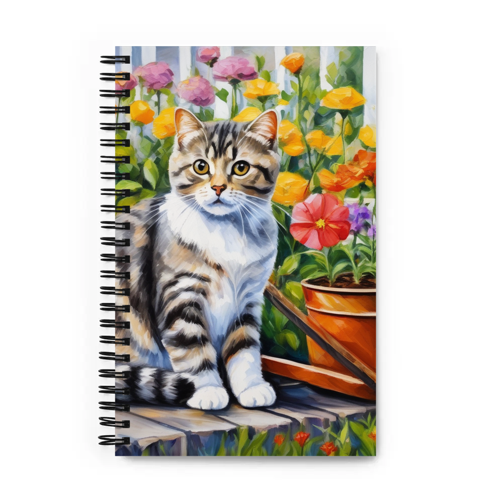 PugMug Custom Tabby Scottish Fold Cat Spiral Notebook