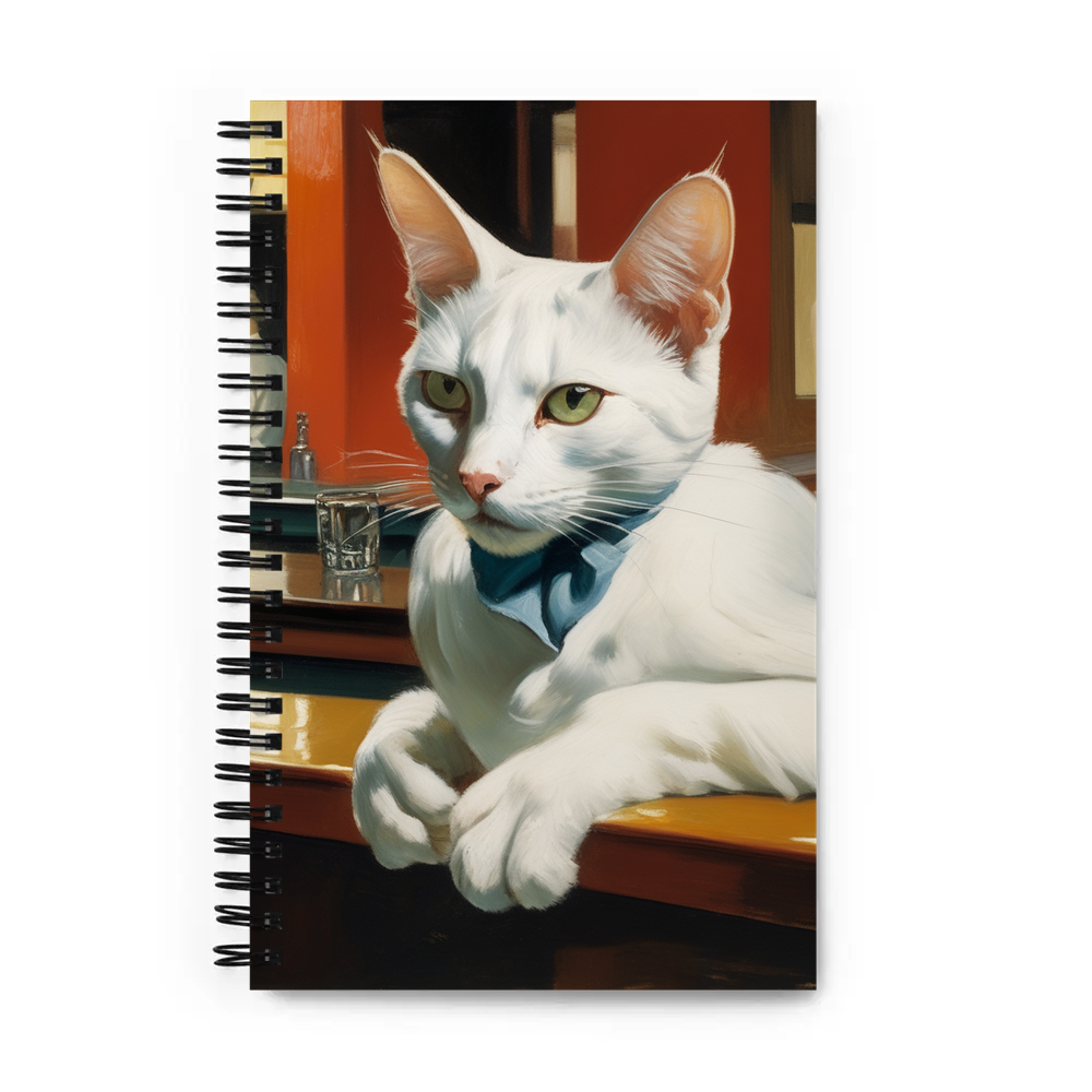 PugMug Custom White Companion Cat Spiral Notebook
