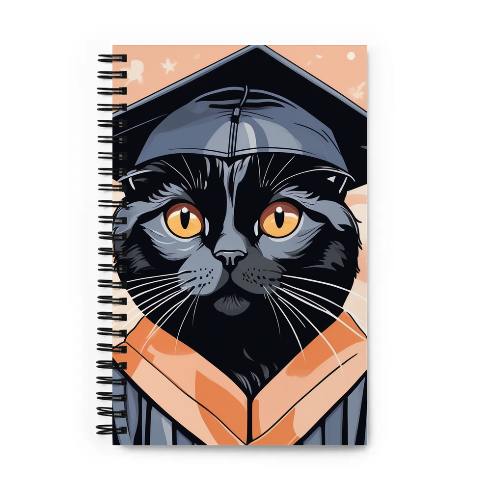 PugMug Custom Black Scottish Fold Cat Spiral Notebook