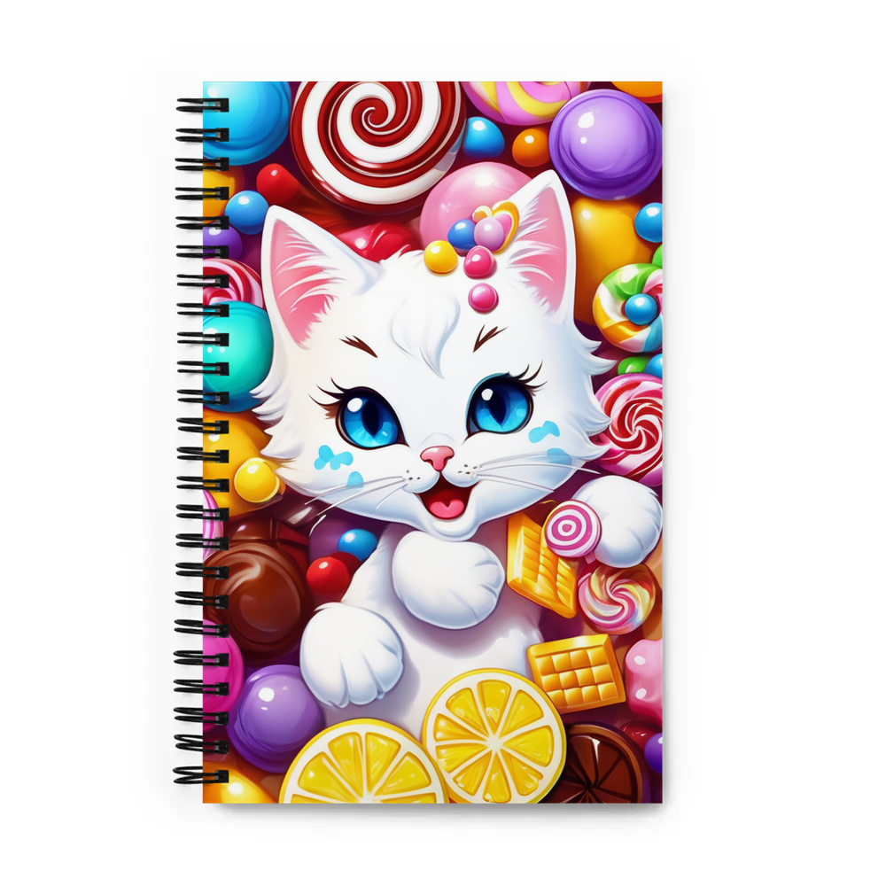 PugMug Custom White Companion Cat Spiral Notebook