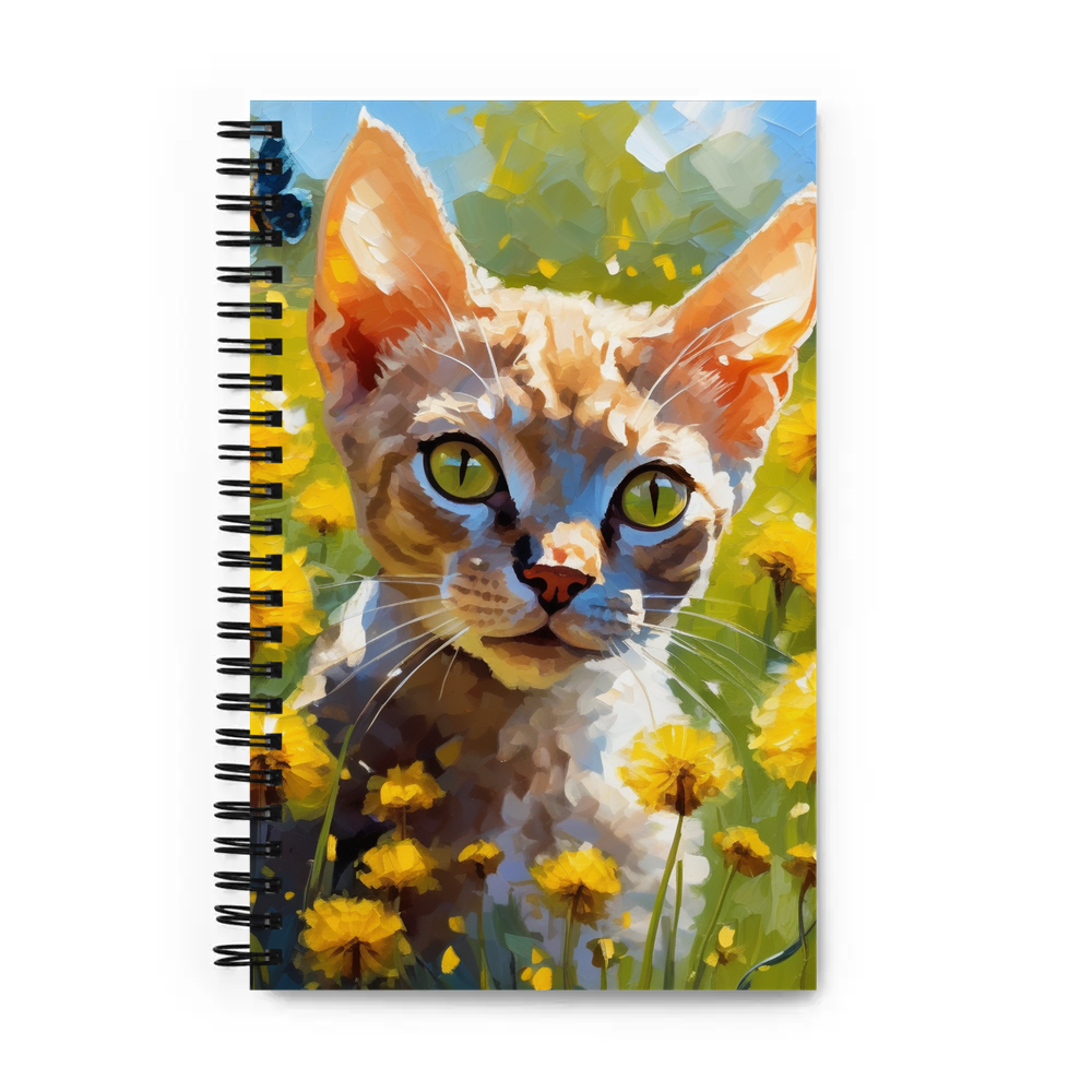 PugMug Custom Tabby Devon Rex Cat Spiral Notebook