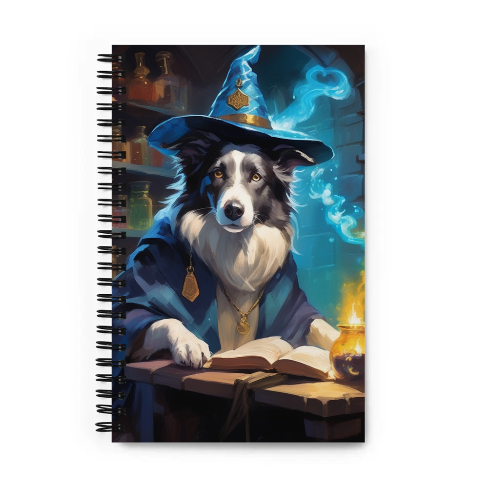 PugMug Custom Blue Merle Border Collie Spiral Notebook