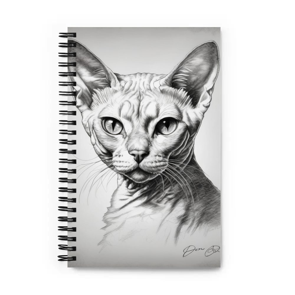 PugMug Custom White Devon Rex Cat Spiral Notebook