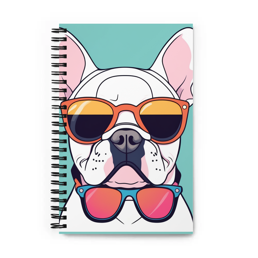 PugMug Custom White French Bulldog Spiral Notebook