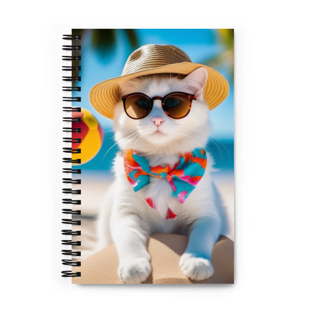PugMug Custom White Companion Cat Spiral Notebook