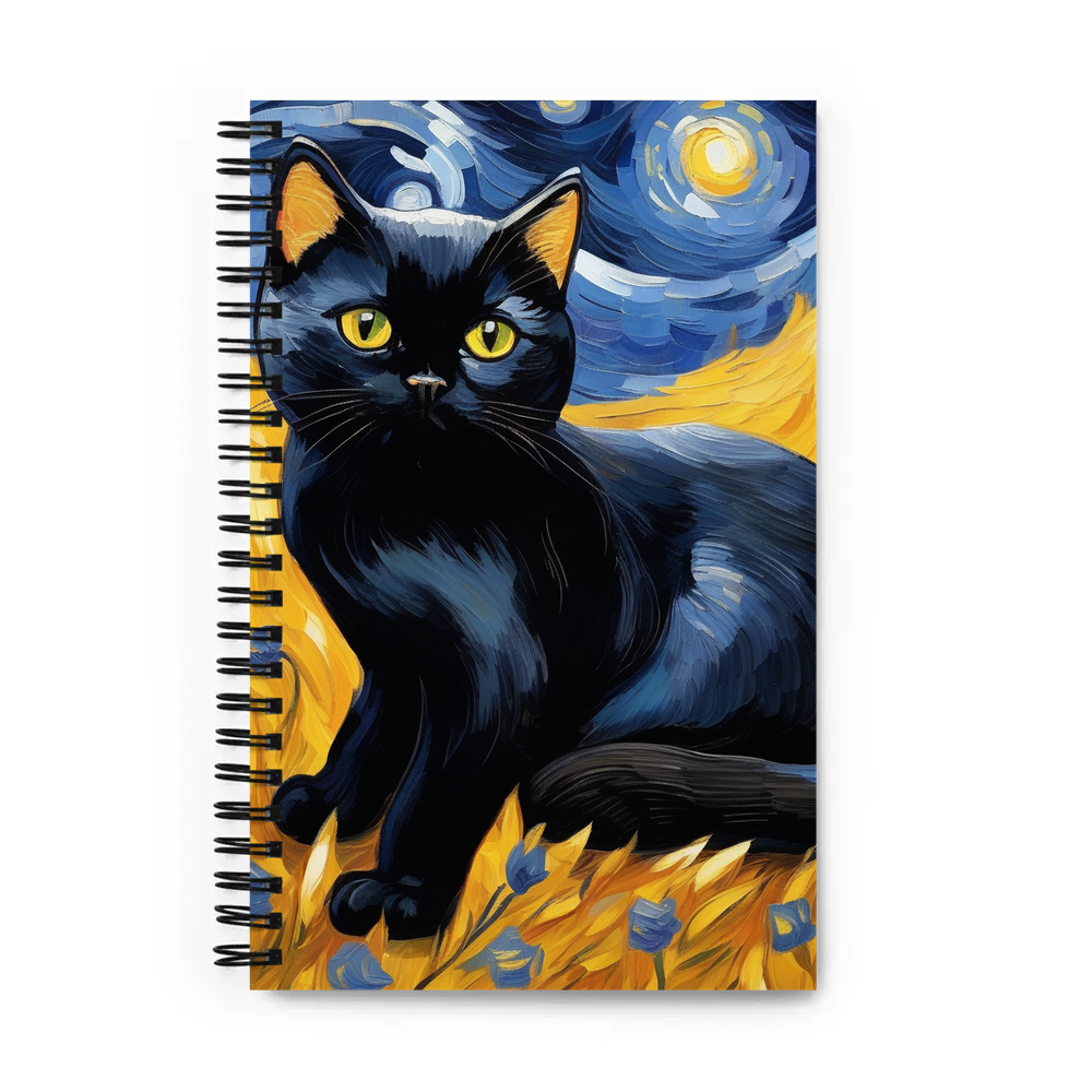 PugMug Custom Black British Shorthair Cat Spiral Notebook