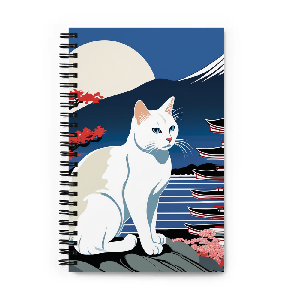 PugMug Custom White Companion Cat Spiral Notebook