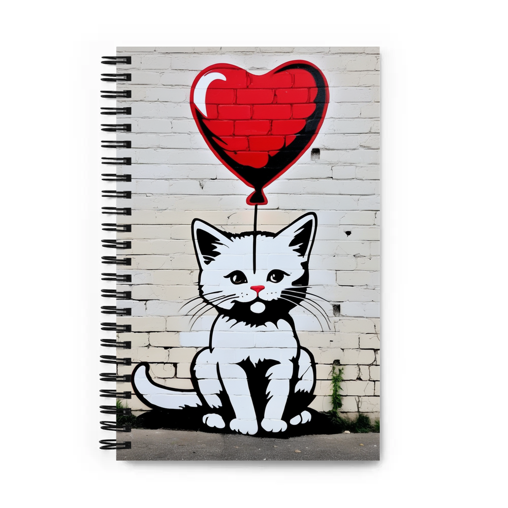 PugMug Custom White Companion Cat Spiral Notebook