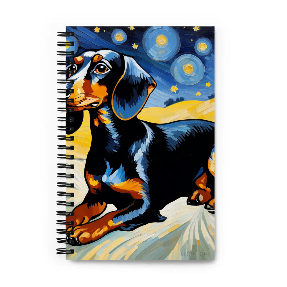 PugMug Custom Black Dachshund Spiral Notebook