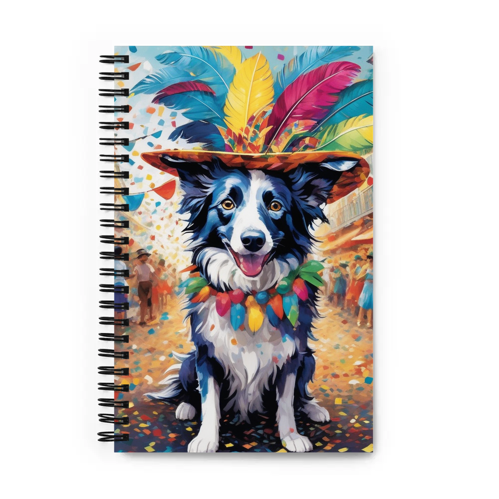 PugMug Custom Blue Merle Border Collie Spiral Notebook