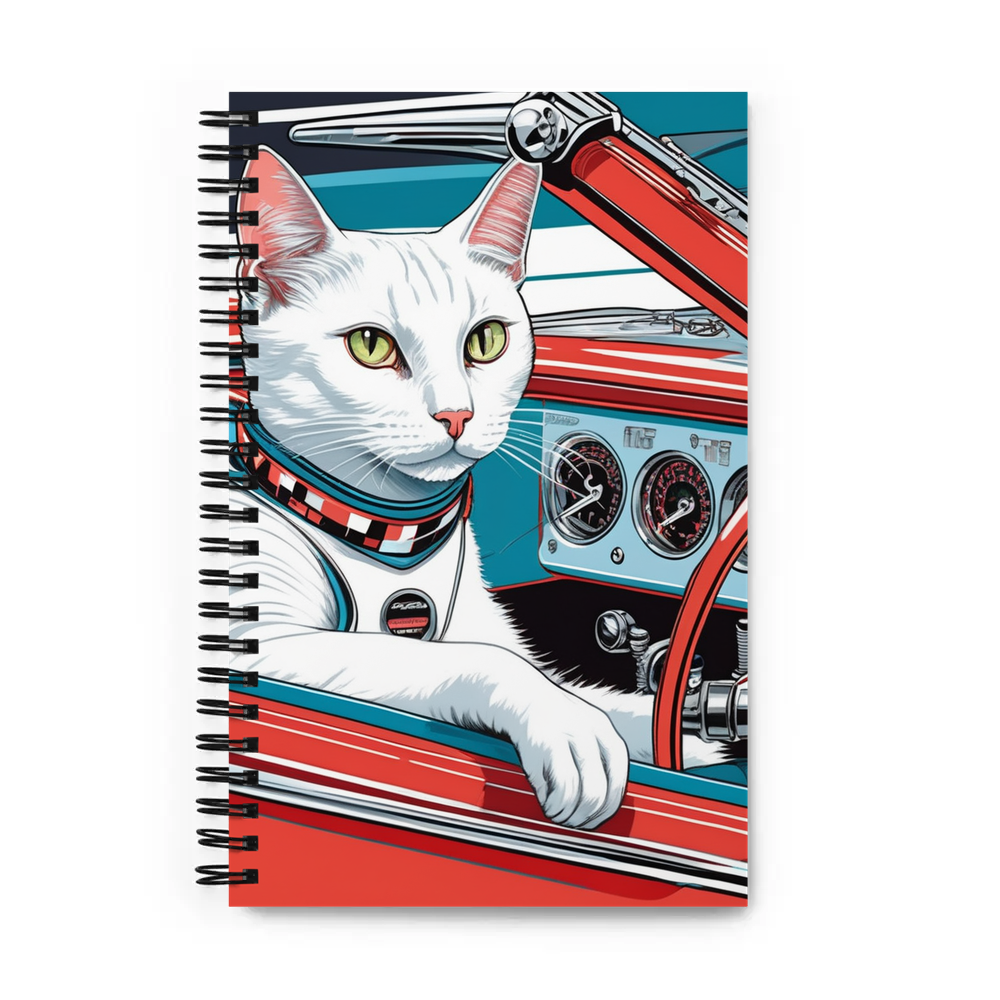 PugMug Custom White Companion Cat Spiral Notebook