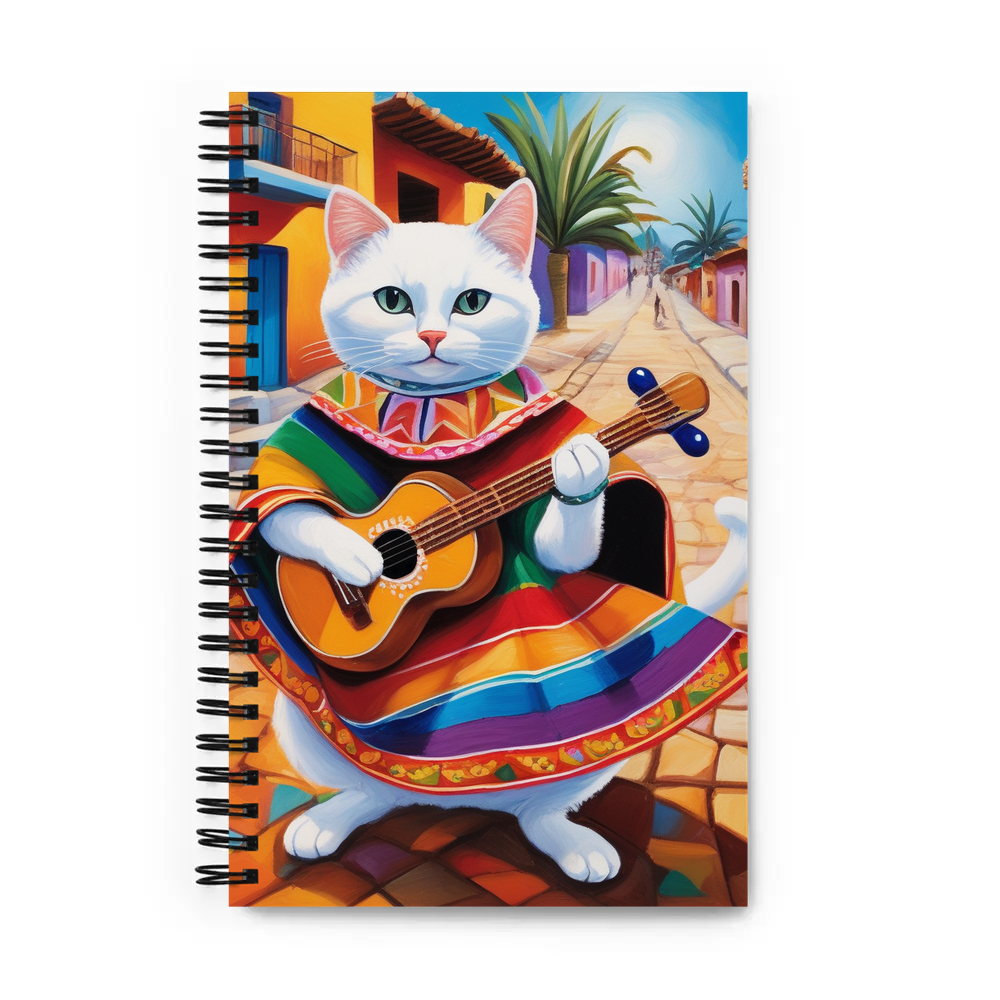 PugMug Custom White Companion Cat Spiral Notebook