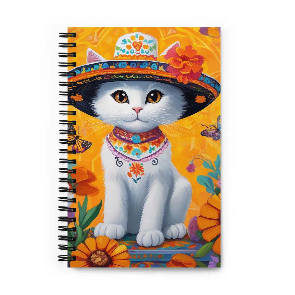 PugMug Custom White Companion Cat Spiral Notebook