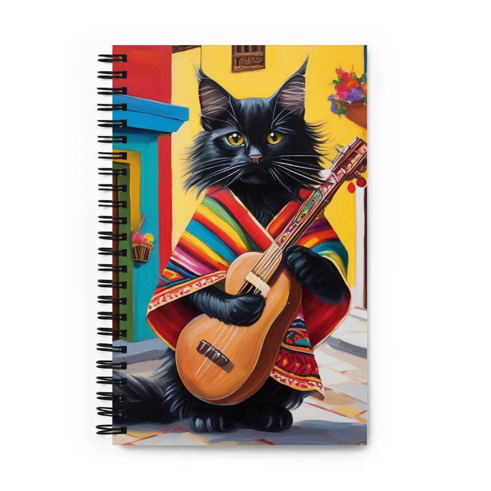 PugMug Custom Black Maine Coon Cat Spiral Notebook