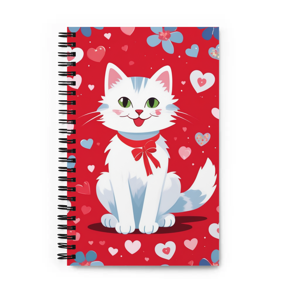 PugMug Custom White Companion Cat Spiral Notebook