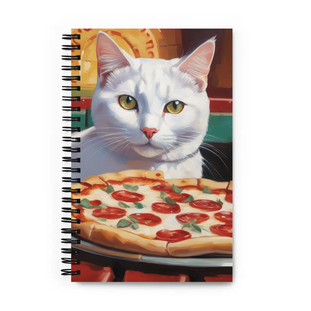 PugMug Custom White Companion Cat Spiral Notebook