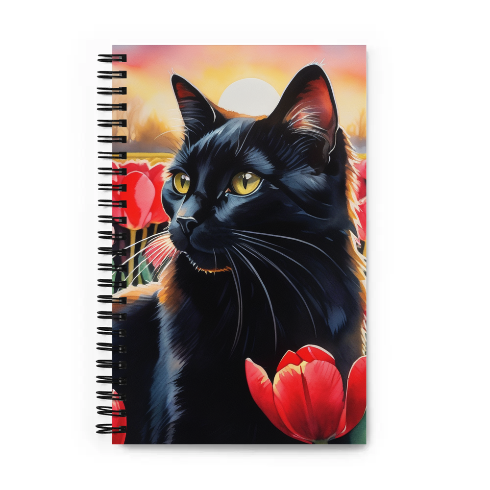 PugMug Custom Black Companion Cat Spiral Notebook