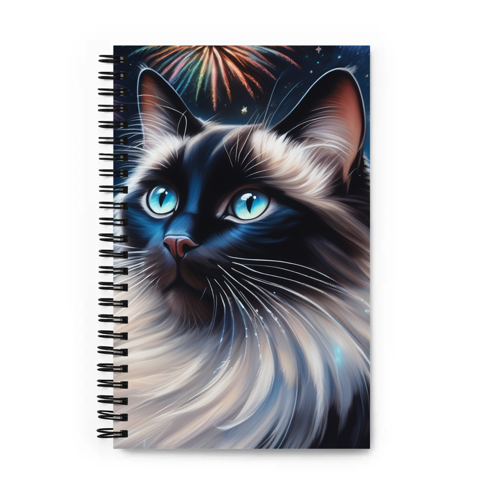 PugMug Custom Black Ragdoll Cat Spiral Notebook