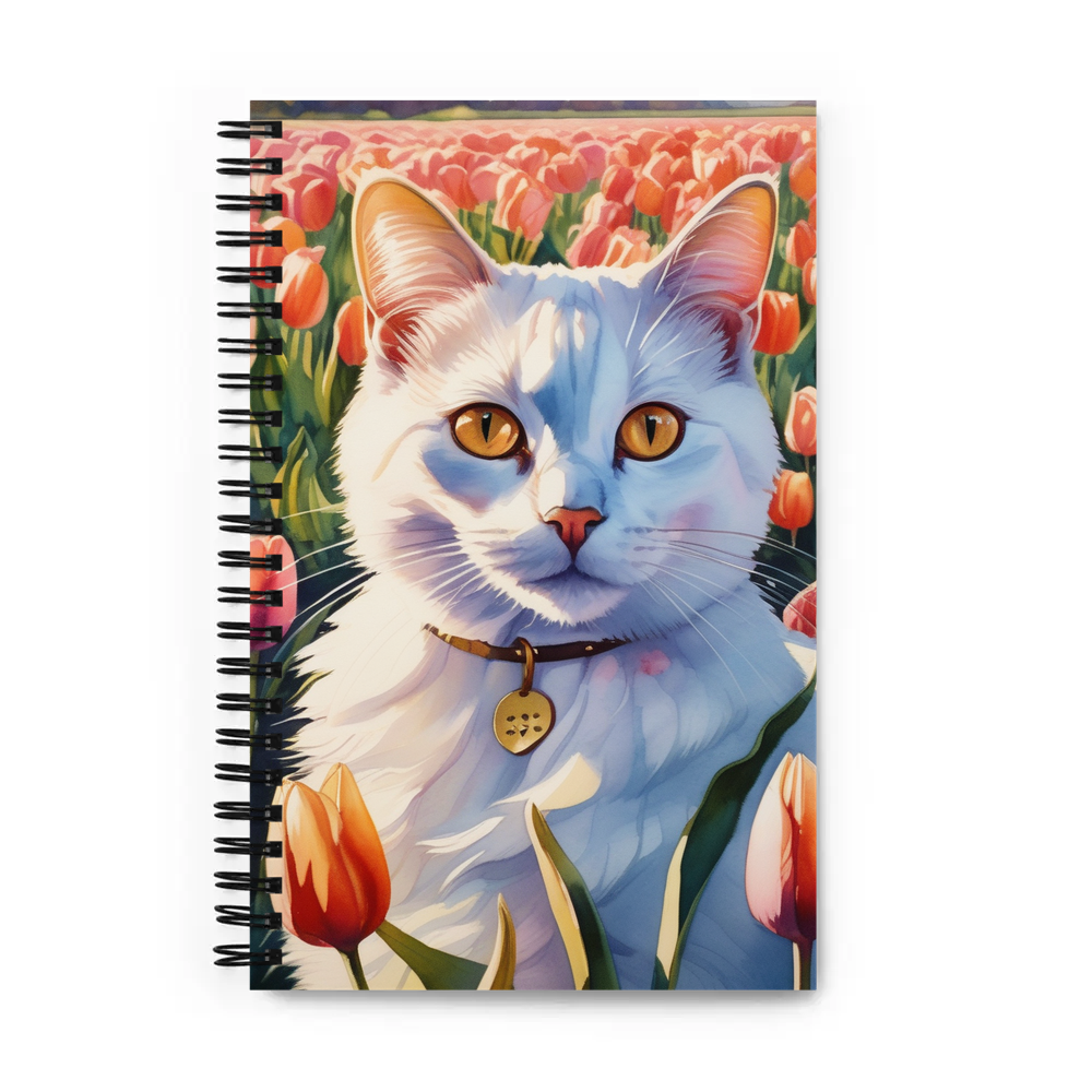 PugMug Custom White Companion Cat Spiral Notebook