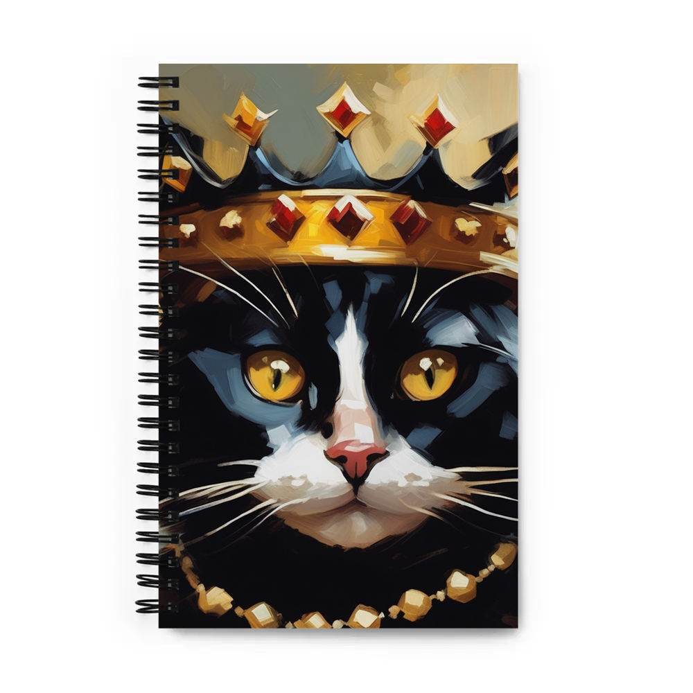 PugMug Custom Black Companion Cat Spiral Notebook
