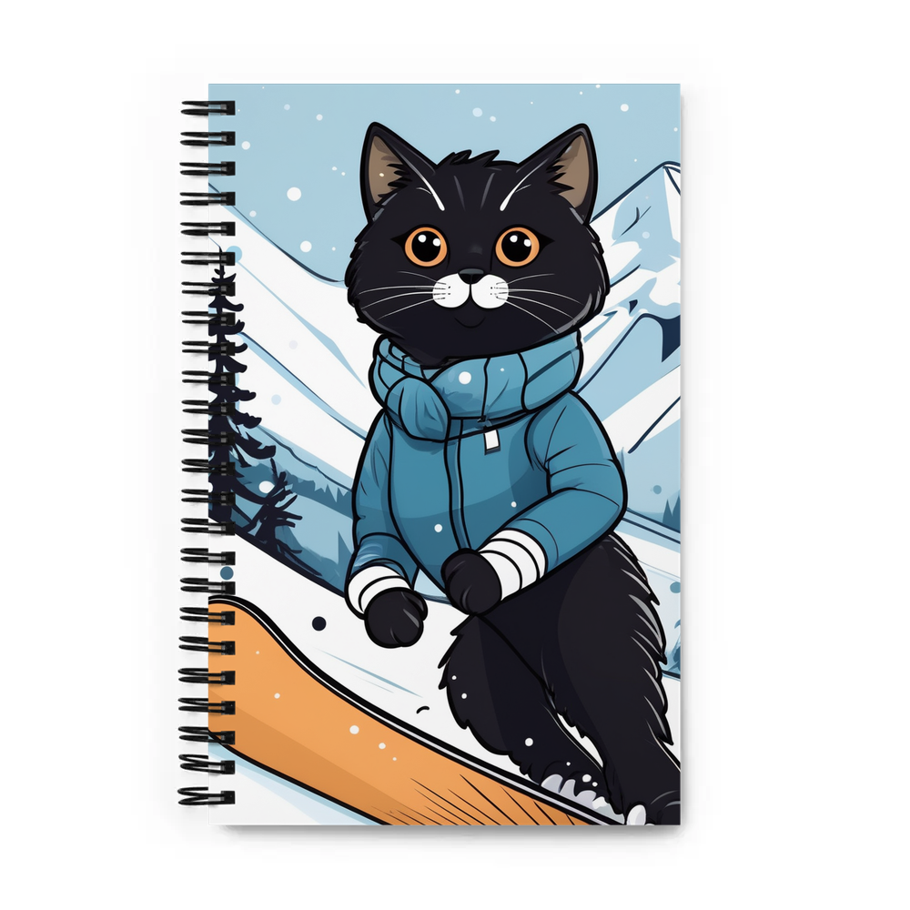 PugMug Custom Black Ragdoll Cat Spiral Notebook