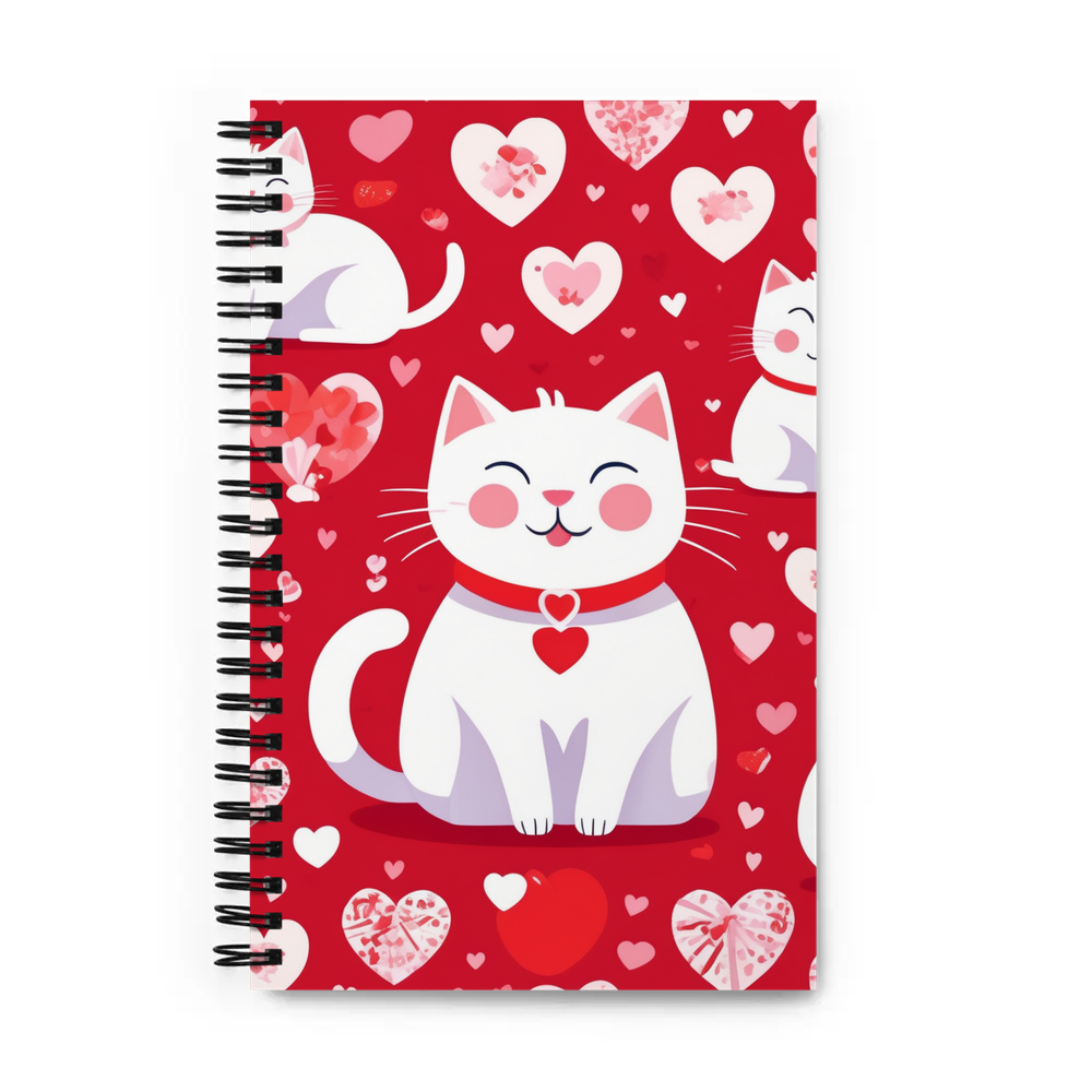 PugMug Custom White Companion Cat Spiral Notebook