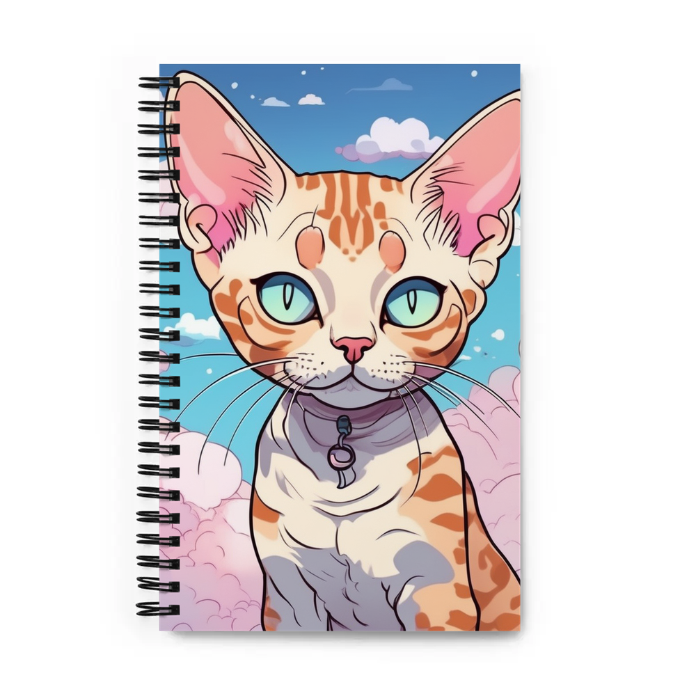 PugMug Custom Tabby Devon Rex Cat Spiral Notebook