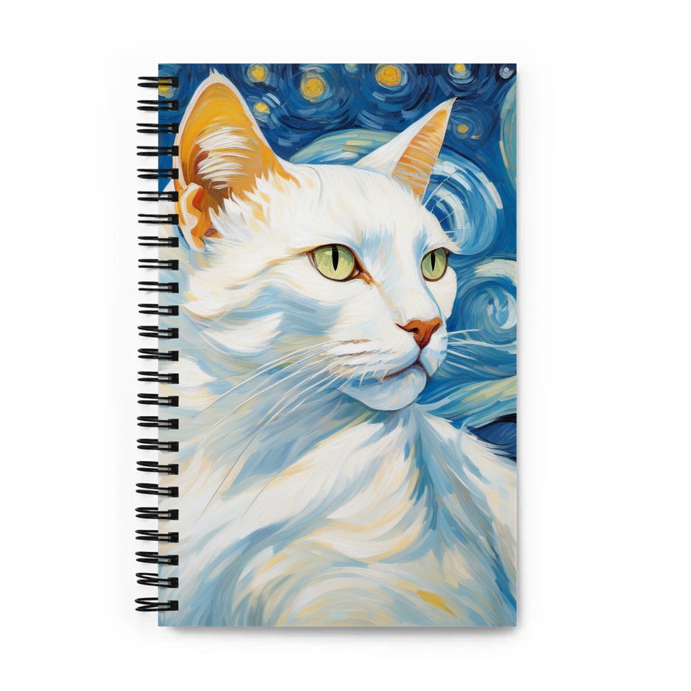 PugMug Custom White Companion Cat Spiral Notebook