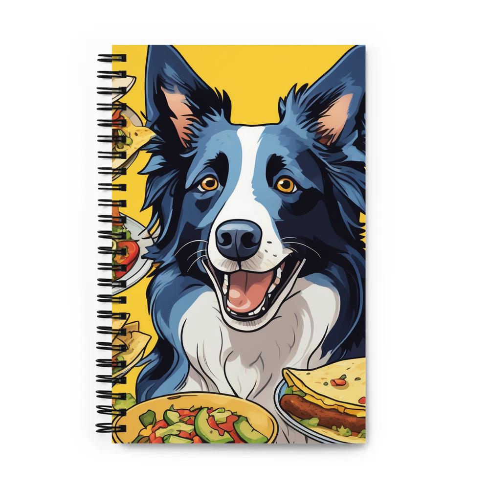 PugMug Custom Blue Merle Border Collie Spiral Notebook