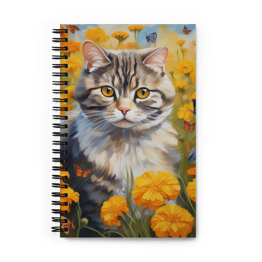 PugMug Custom Tabby Scottish Fold Cat Spiral Notebook