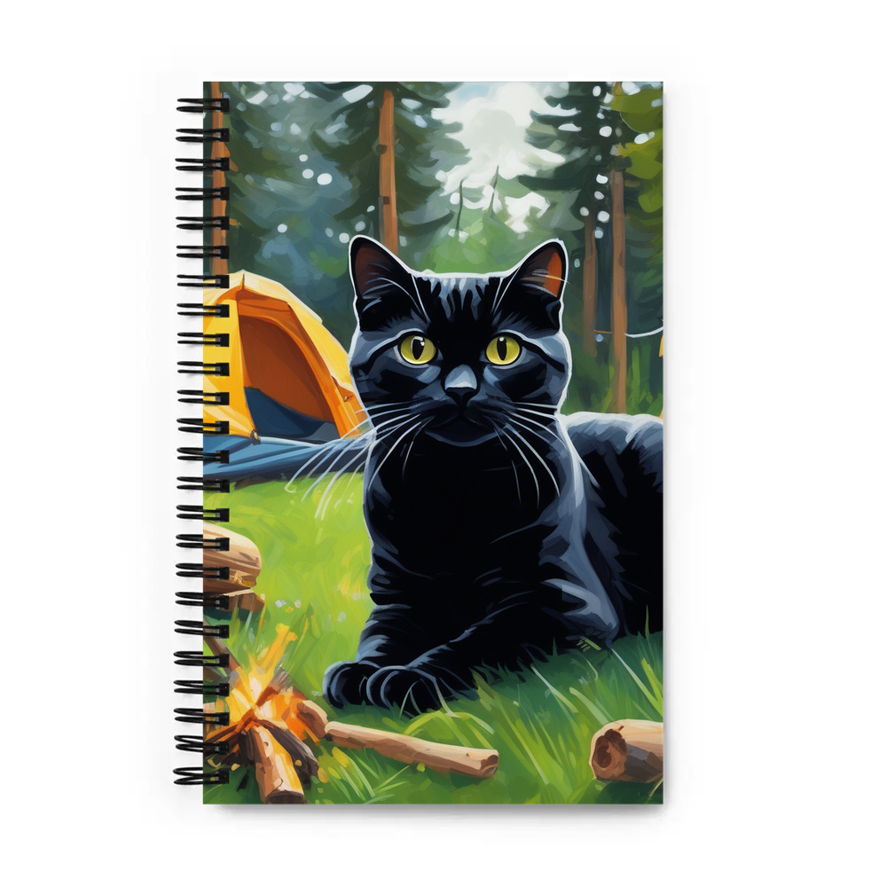 PugMug Custom Black Scottish Fold Cat Spiral Notebook