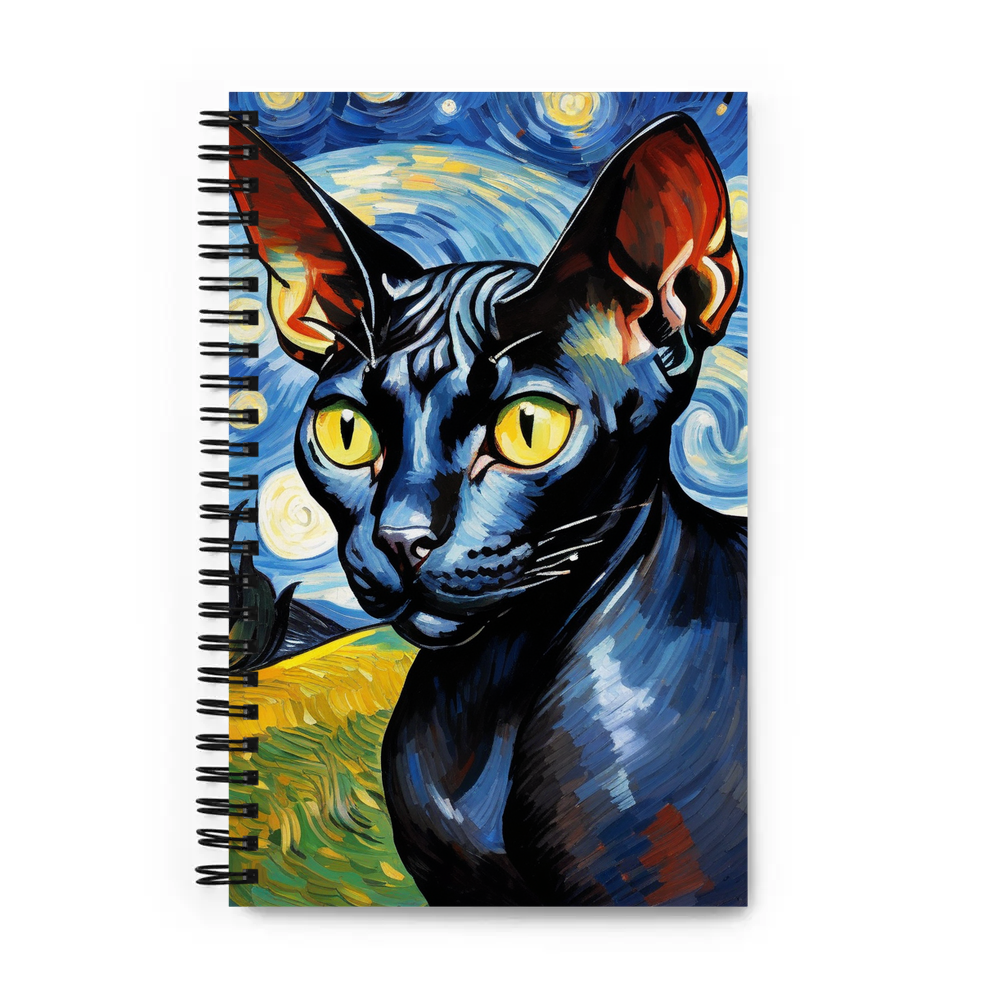 PugMug Custom Black Sphynx Cat Spiral Notebook