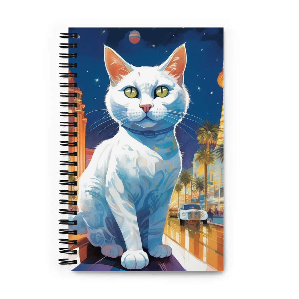 PugMug Custom White Companion Cat Spiral Notebook