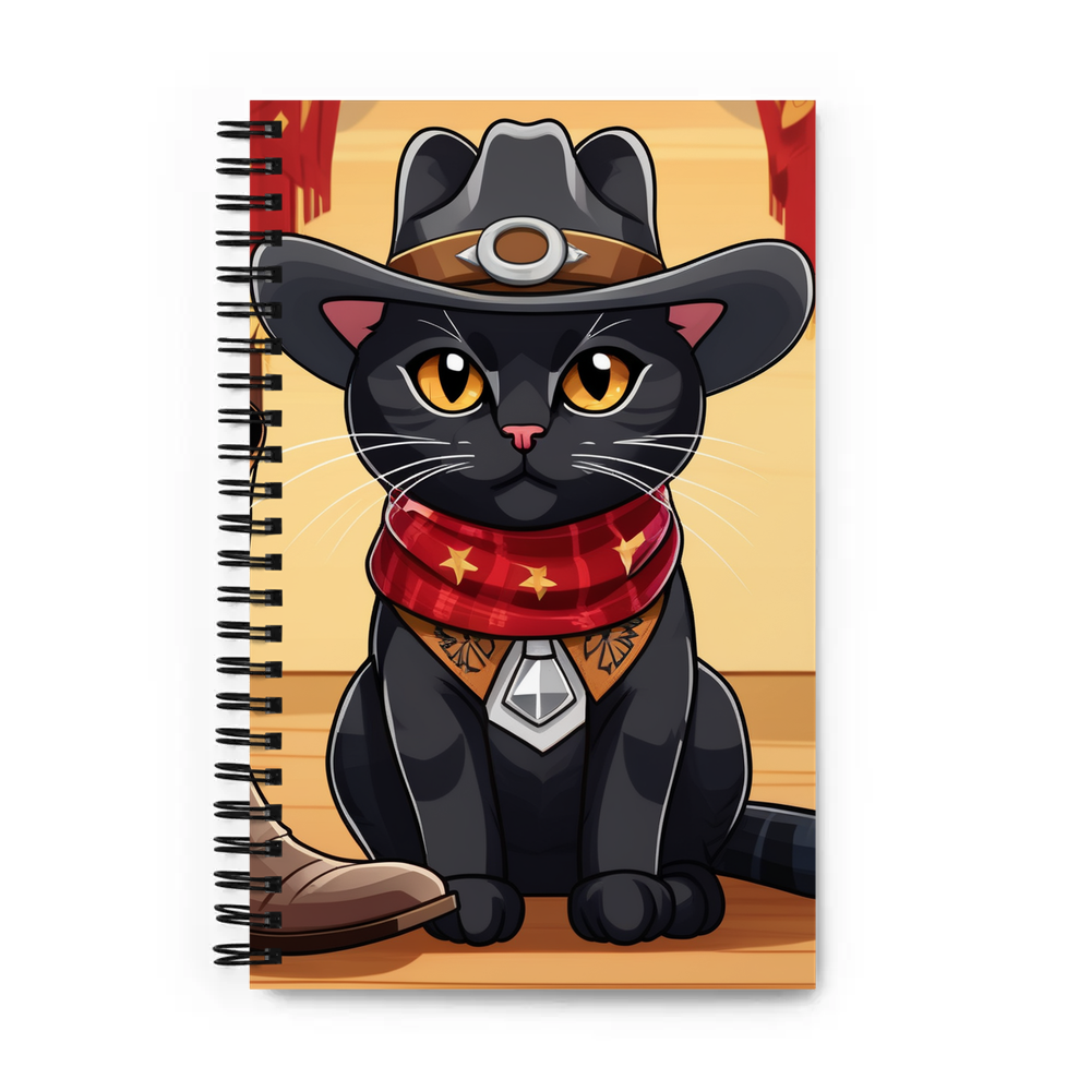 PugMug Custom Black American Shorthair Cat Spiral Notebook