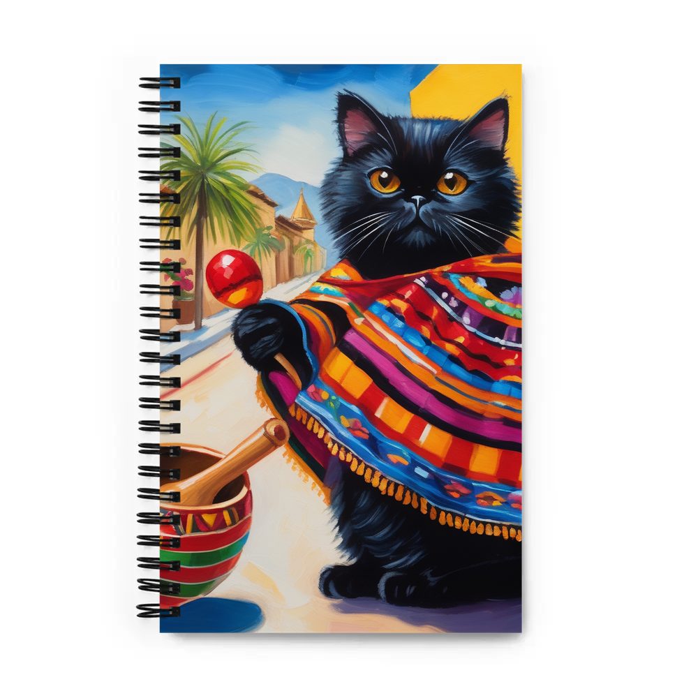 PugMug Custom Black Persian Cat Spiral Notebook