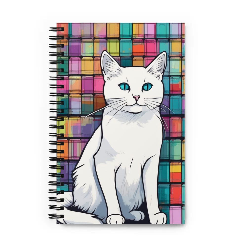 PugMug Custom White Companion Cat Spiral Notebook