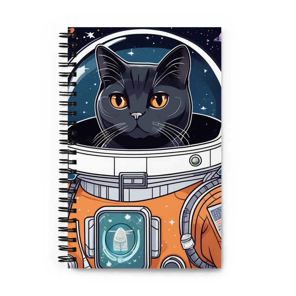 PugMug Custom Black British Shorthair Cat Spiral Notebook