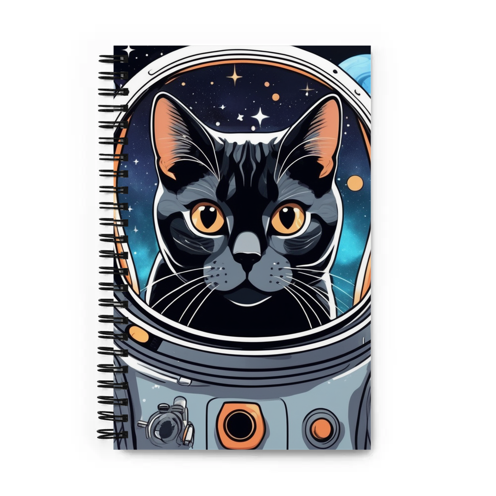 PugMug Custom Black American Shorthair Cat Spiral Notebook