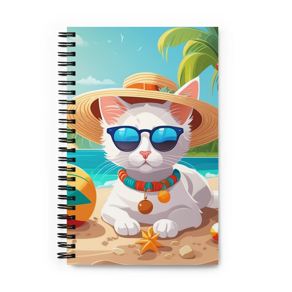 PugMug Custom White Companion Cat Spiral Notebook