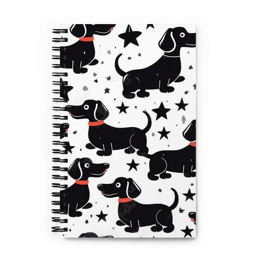 PugMug Custom Black Dachshund Spiral Notebook