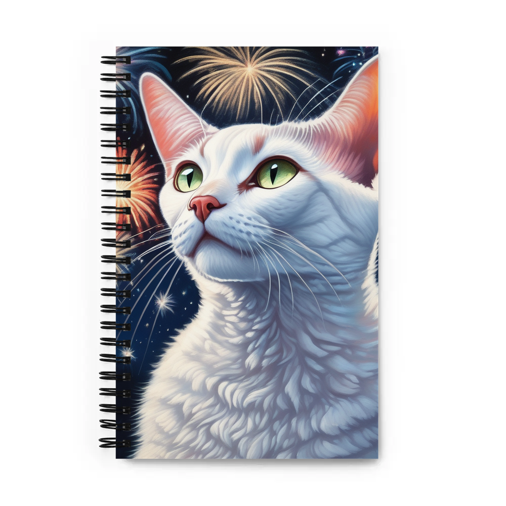 PugMug Custom White Devon Rex Cat Spiral Notebook