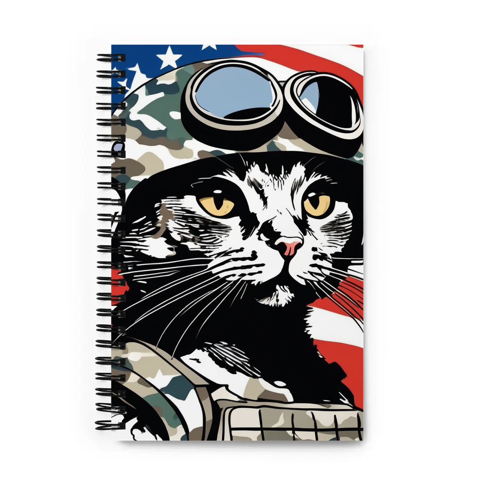 PugMug Custom Black Scottish Fold Cat Spiral Notebook