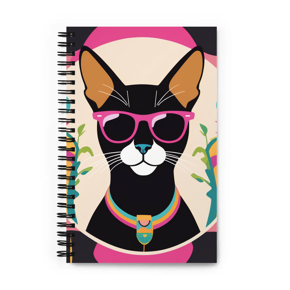 PugMug Custom Black Abyssinian Cat Spiral Notebook
